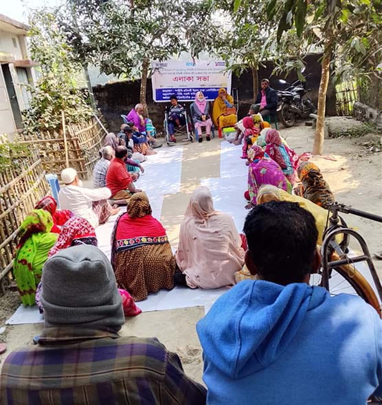 Community members participating in an organisational strengthening session